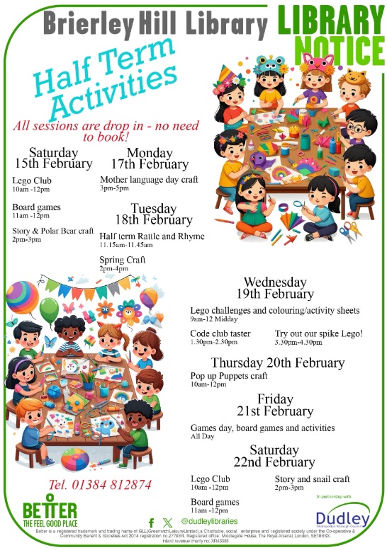 Brierley Hill Library - Children's Half Term Activities